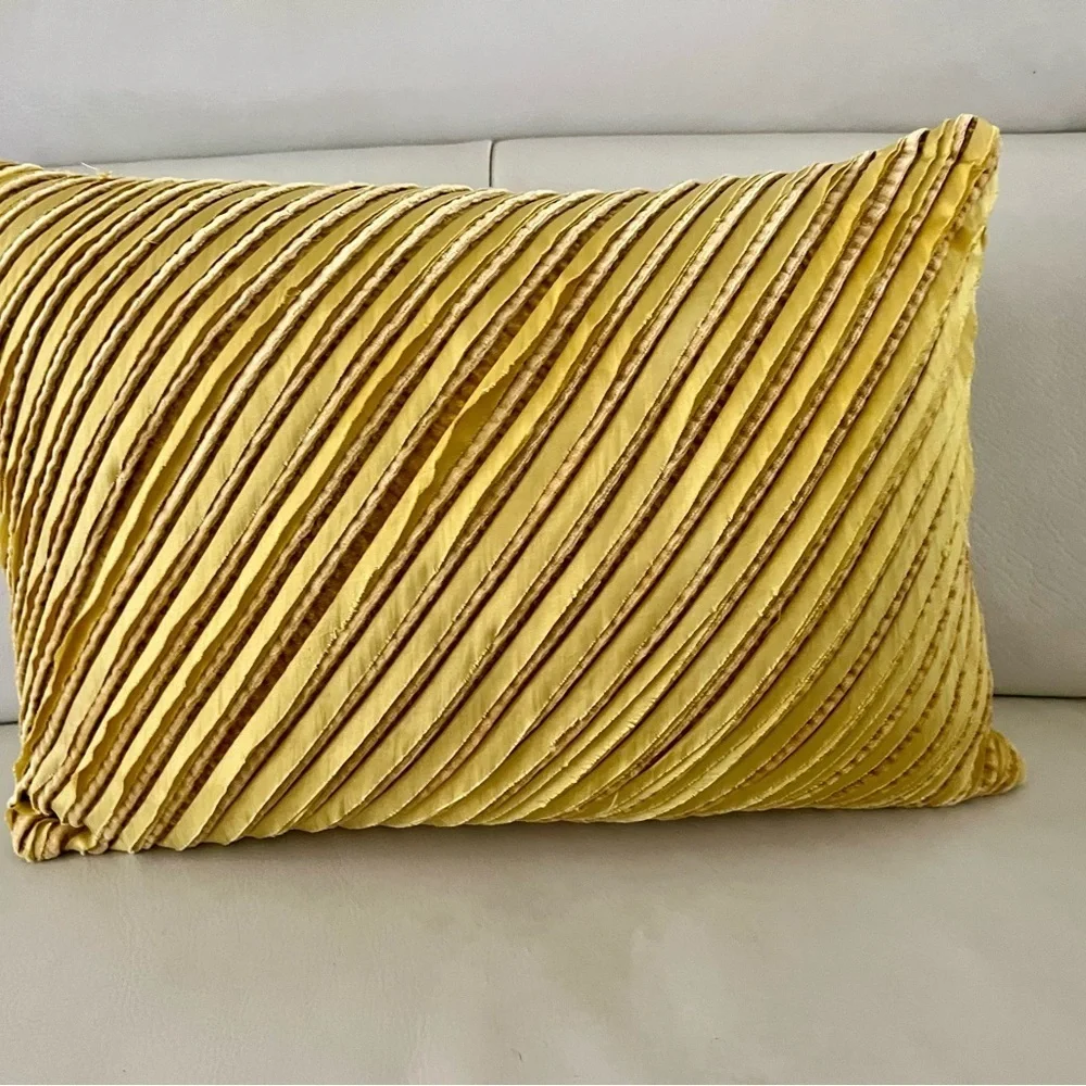 Yellow Textured Throw Pillow Pier one 13/18 inches